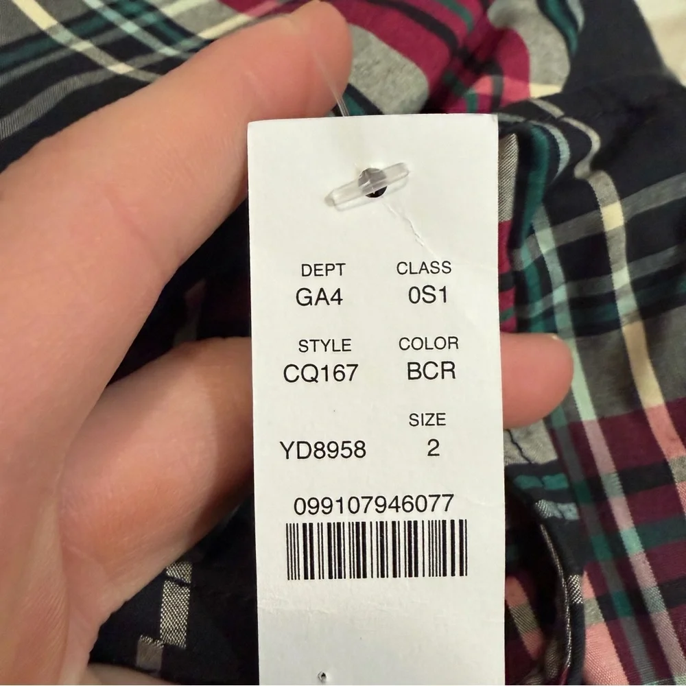 J crew Short-sleeve midi dress in tartan cotton blend - Picture 4 of 4